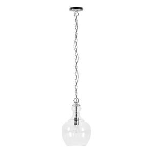 Henn&Hart 11" Wide Pendant with Glass Shade in Brushed Nickel/Clear, Pendant